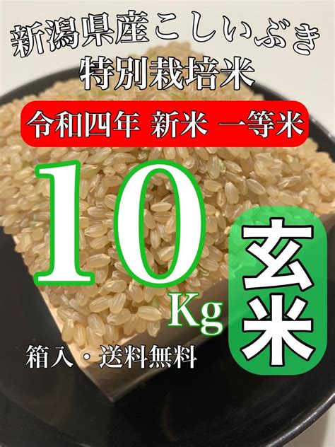 【農家直送】玄米10キロ 新潟県産こしいぶき 特別栽培米 4年産 新米 メルカリshops