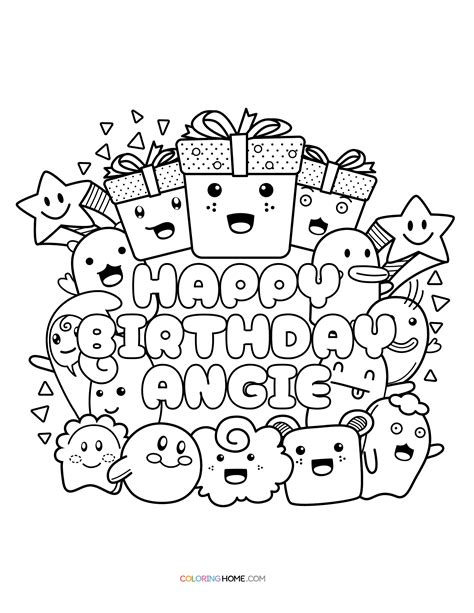 Happy Birthday Angie Coloring Page Coloring Home