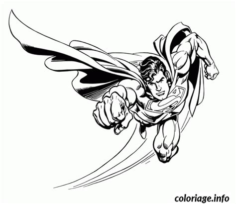 Coloriage Superman Vole De Face Jecolorie