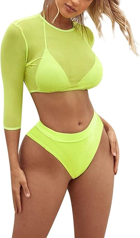Conjunto de bikini de piezas para mujer sexy halter bikini sujetador triángulo de cintura alta