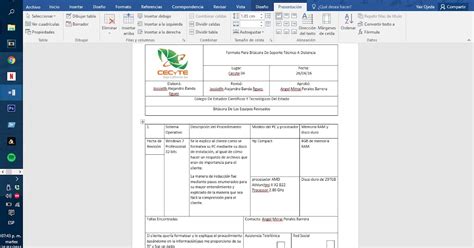 Evidencias Jossiellh Soporte T Cnico Practica Bitacora Formateo