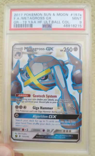 POKEMON TCG METAGROSS GX 157 Ultra Ball Collection Shiny Full Art PSA 9