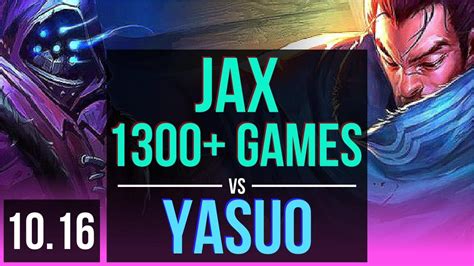 Jax Vs Yasuo Mid 13m Mastery Points 1300 Games Kda 403 Kr