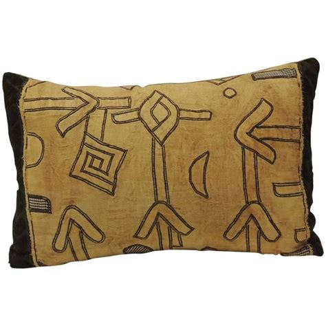 African Applique Kuba Lumbar Tribal Textile Decorative Pillow For Sale