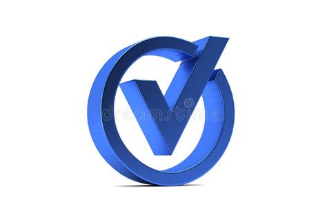 Blue Check Mark 3d Render Illustration Stock Illustration