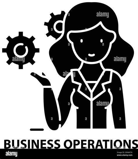 Business Operations Icon Black Vector Sign With Editable Strokes