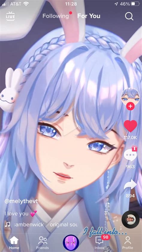 An Anime Girl With Blue Hair And Bunny Ears