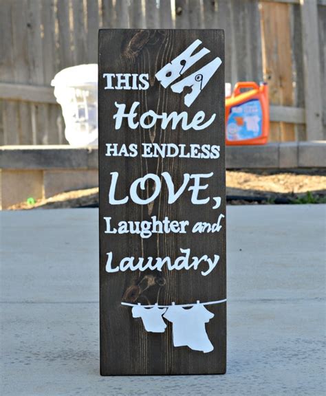 DIY Wooden Sign for Laundry Room (Tutorial) - My Latina Table