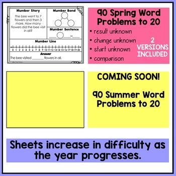 St Grade Seasonal Addition And Subtraction Word Problems For The Year