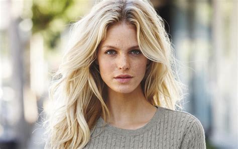 Women Erin Heatherton Model Grey Sweater Sweater Blonde Freckles Hazel