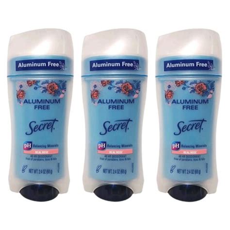 Secret Aluminum Free Deodorant For Women With Real Rose Pack