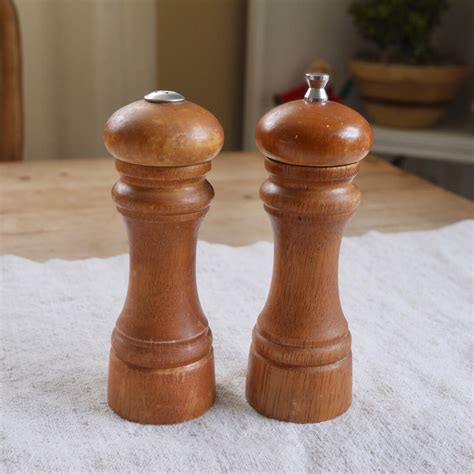 Vintage Mr Dudley Wood Salt Shaker And Pepper Grinder Tall Wood Salt Grinder And Peppermill Etsy