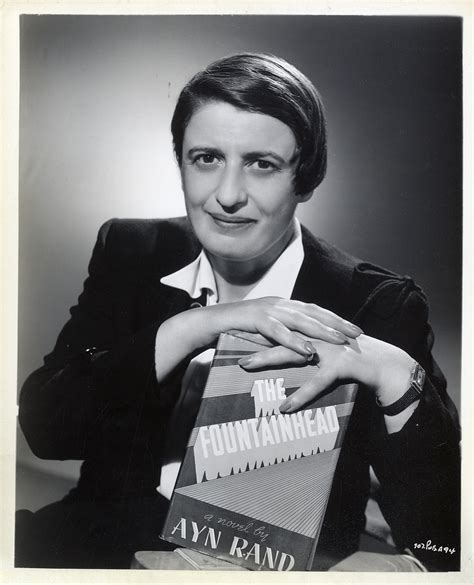 Ayn Rand Poses With An Edition Of The Fountainhead 1949 Publicity