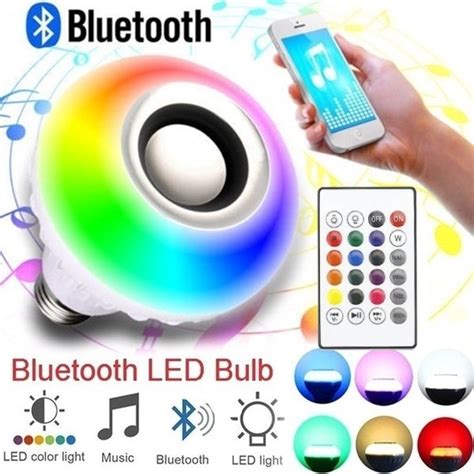 Lâmpada Led Musical Rgb Bluetooth Controle Remoto 8 Cores MadeiraMadeira