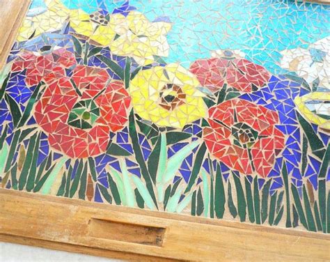 Blume Garten Mosaik Buntglas Fenster Wand Kunst Jeder Etsy Stained