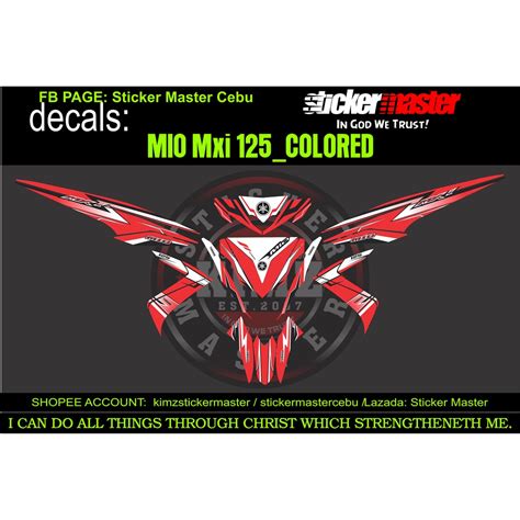 Mio Mxi Full Decals Colored Red Shopee Philippines