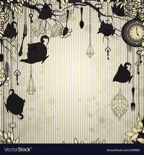 Abstract vintage background with tea party theme Vector Image