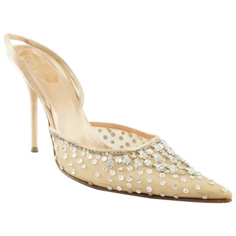 Rene Caovilla Nude Mesh Rhinestone Heels For Sale At StDibs Nude Mesh Heels Mesh Nude Heels