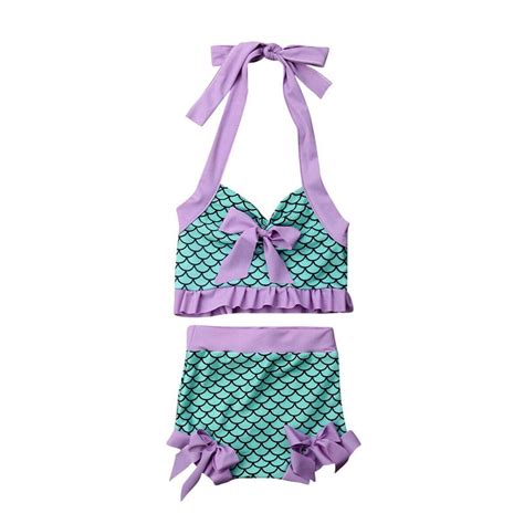 Girls Swimwear Summer Ruffle Swimsuit Bikini Set K Vicedeal