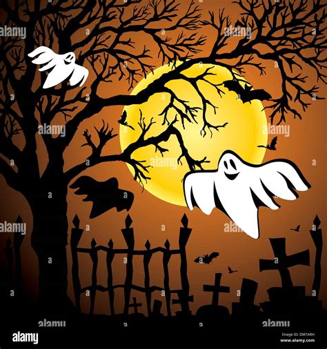 Halloween vector illustration scene Stock Vector Image & Art - Alamy