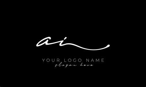 Handwriting letter AI logo design. AI logo design free vector template ...