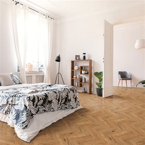 Liberty Floors Herringbone Parquet 14mm X 90mm Oak Smoked Brushed And Lacquered Engineered Real