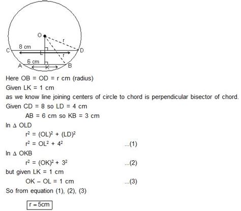 Two Parallel Chords Of Length 8 Cm And 6 Cm Of A Circle Are Separated