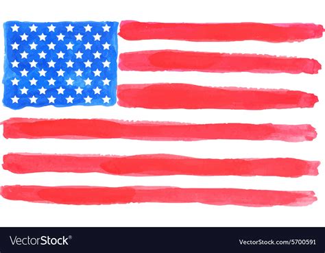 Watercolor american flag Royalty Free Vector Image