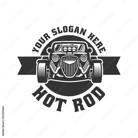 Hot Rod car logo, HotRod vector emblem, Vector Hot Rod car logo design ...