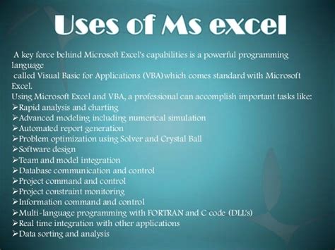 Ms Excel And Its Function