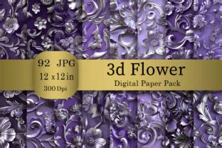 Purple D Flower Digital Paper Bundle Graphic By Art X Creative Fabrica