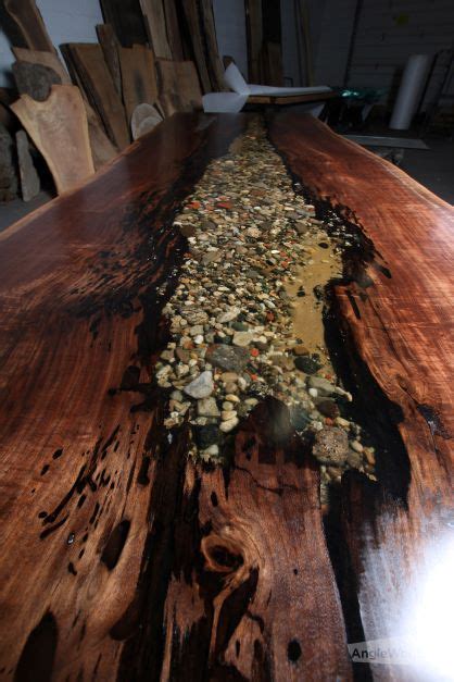 Walnut Live Edge Single Slab Dining Table With Epoxy Hole K Shape Legs