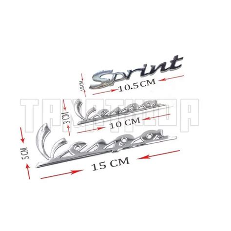 ของแต่งรถ Set Logo Vespa Sprint สติ๊กเกอร์นูน 3d สีดำ โครเมี่ยม อะไหล่