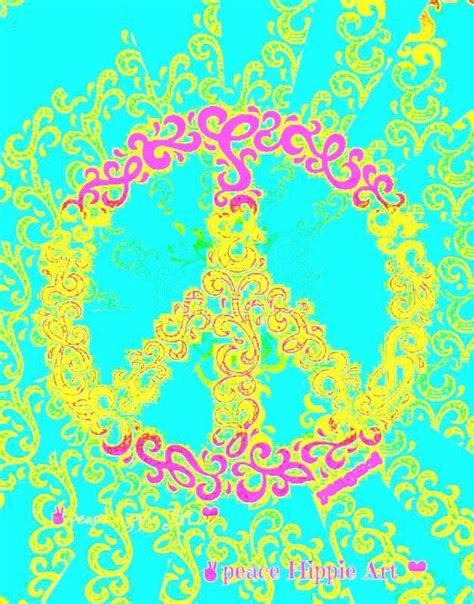 The Peace Sign Is Made Up Of Many Different Colored Swirls And Shapes