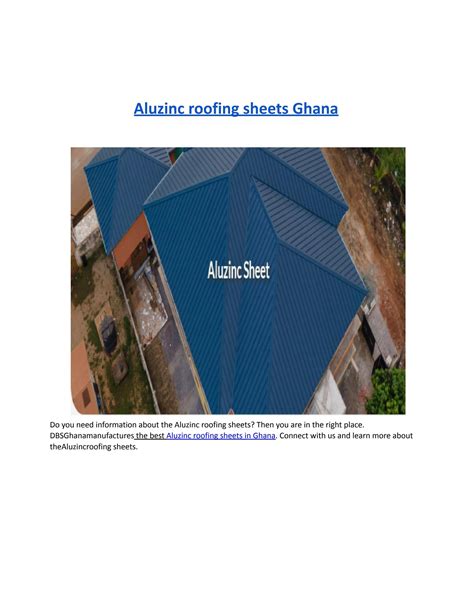 Finest Aluzinc Roofing Sheets Ghana By DBS GHANA Issuu