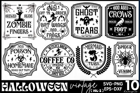 Vintage Halloween Sign Bundle By DESIGNS DARK | TheHungryJPEG