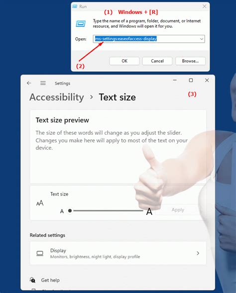 settings accessibility  screen display  windows