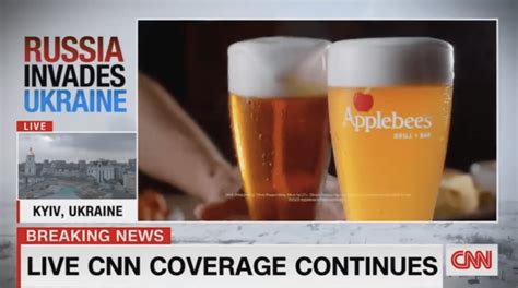 Applebees Ad Aired During Cnns Live Report On Ukraine Invasion