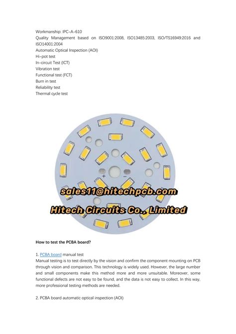 Pcb Assembly Testing And Inspection From Hitech Circuits Co Limited Pdf