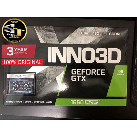 Ready Stock Inno3d Geforce Gtx 1660 Super Twin X2 6gb Gddr6 3 Years Warranty Shopee Malaysia