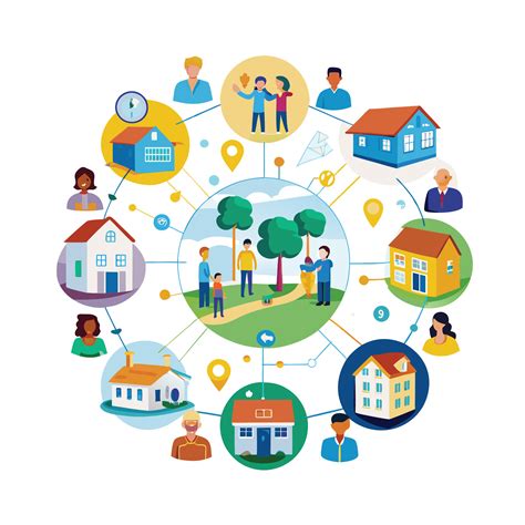 Flat Hand Drawn Neighborhood Meeting Illustration Vector Art