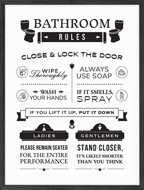 Funny Bathroom Rules Haus And Hues