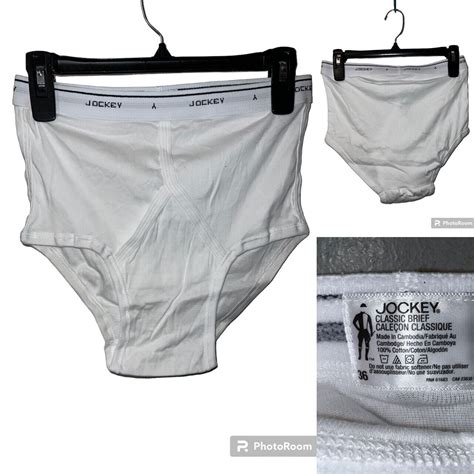 Y Front ~ Vintage Mens Jockey Classic Briefs ~ White Cotton Size 36