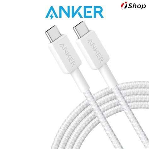 Anker 322 PowerLine USB C To USB C Cable Braided Nylon Cable 6ft 60W