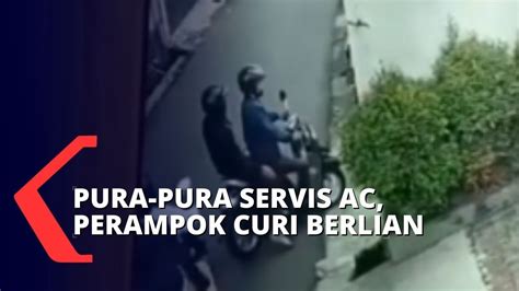 Terekam CCTV Aksi 4 Perampok Berkedok Tukang Servis AC Gasak Emas Dan