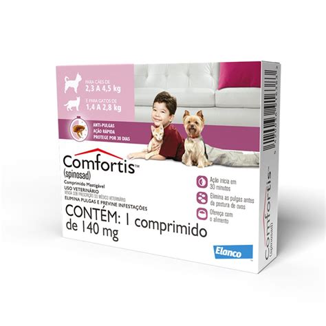 Antipulgas Comfortis Spinosad 140mg Elanco para Cães 2 3 a 4 5Kg e para