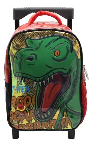 Mochila Escolar Cresko Mundo Dino Con Sonido Rueditas