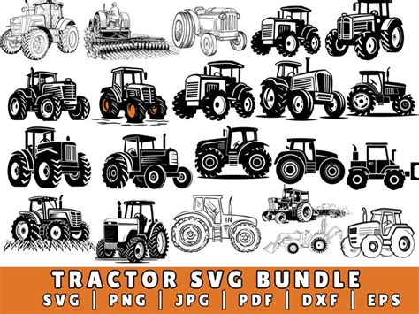 Tractors Svg Bundle Tractors Silhouette Svg Tractors Vector Tractors