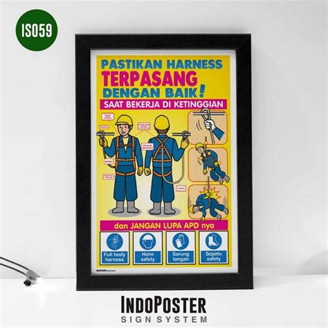 Jual Poster K3 Safety Pastikan Full Body Harness Berfungsi Dengan Baik