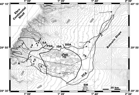 Swath Bathymetry Map Of The Big Debris Flow Area Bounded By The